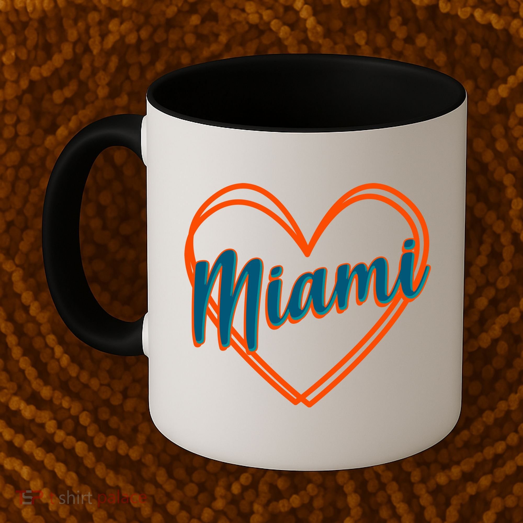 Cute Miami Sports Football Heart Coffee Mug