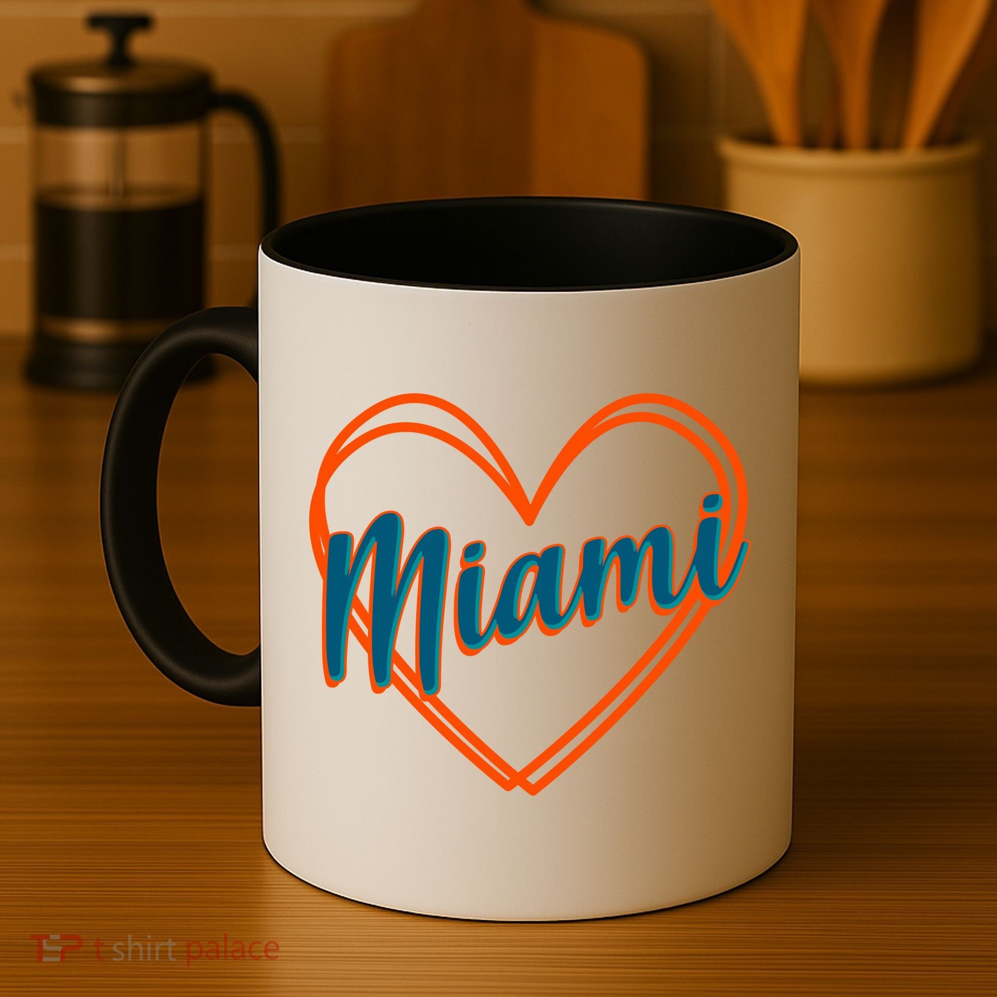 Cute Miami Sports Football Heart Coffee Mug