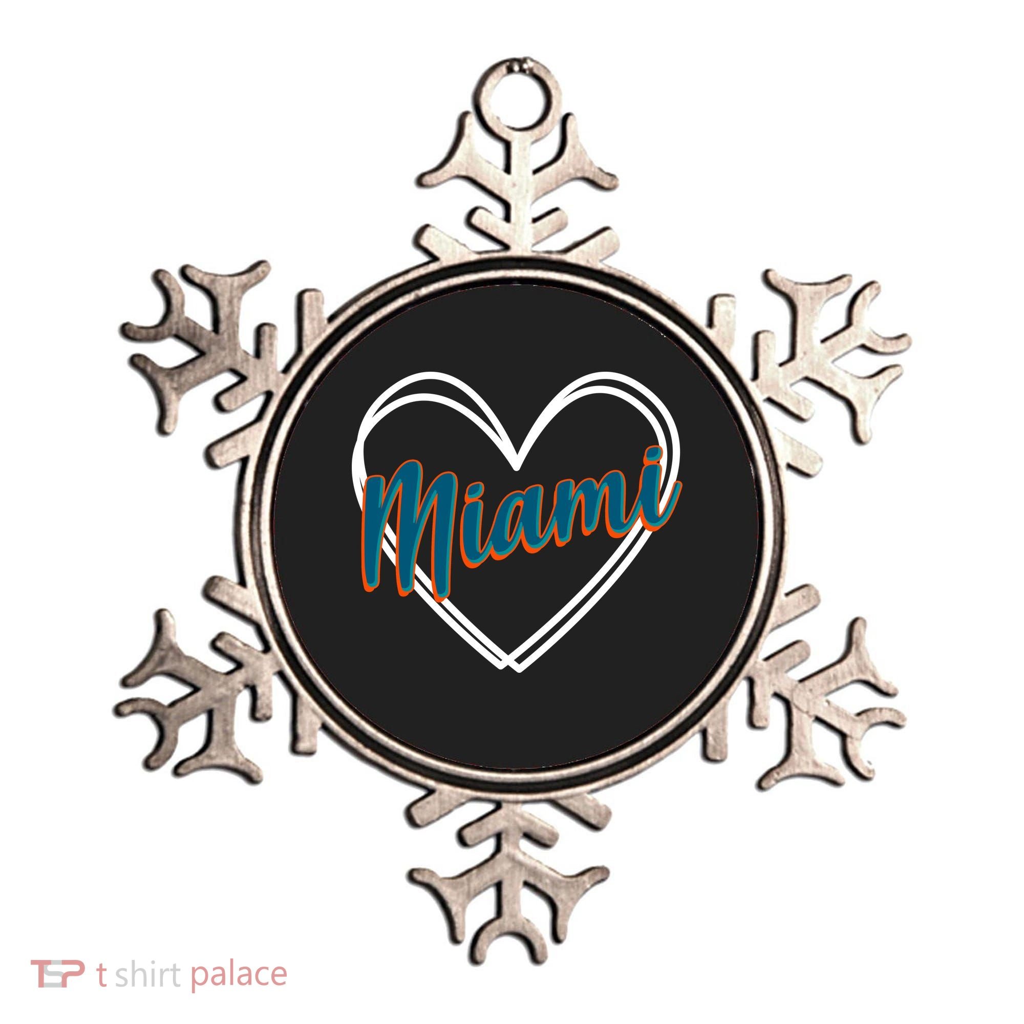 Cute Miami Sports Football Heart Ornament