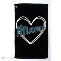 Cute Miami Sports Football Heart Golf Towel thumb 0