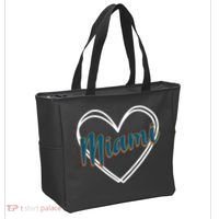Cute Miami Sports Football Heart Tote Bag thumb 2