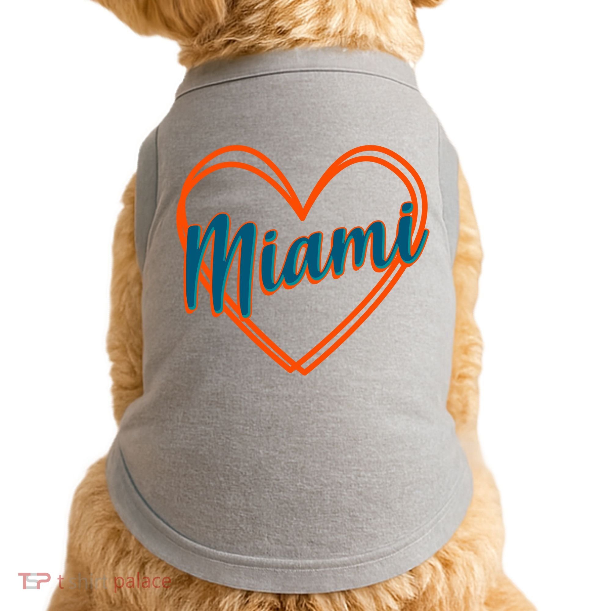 Cute Miami Sports Football Heart Doggie Tank