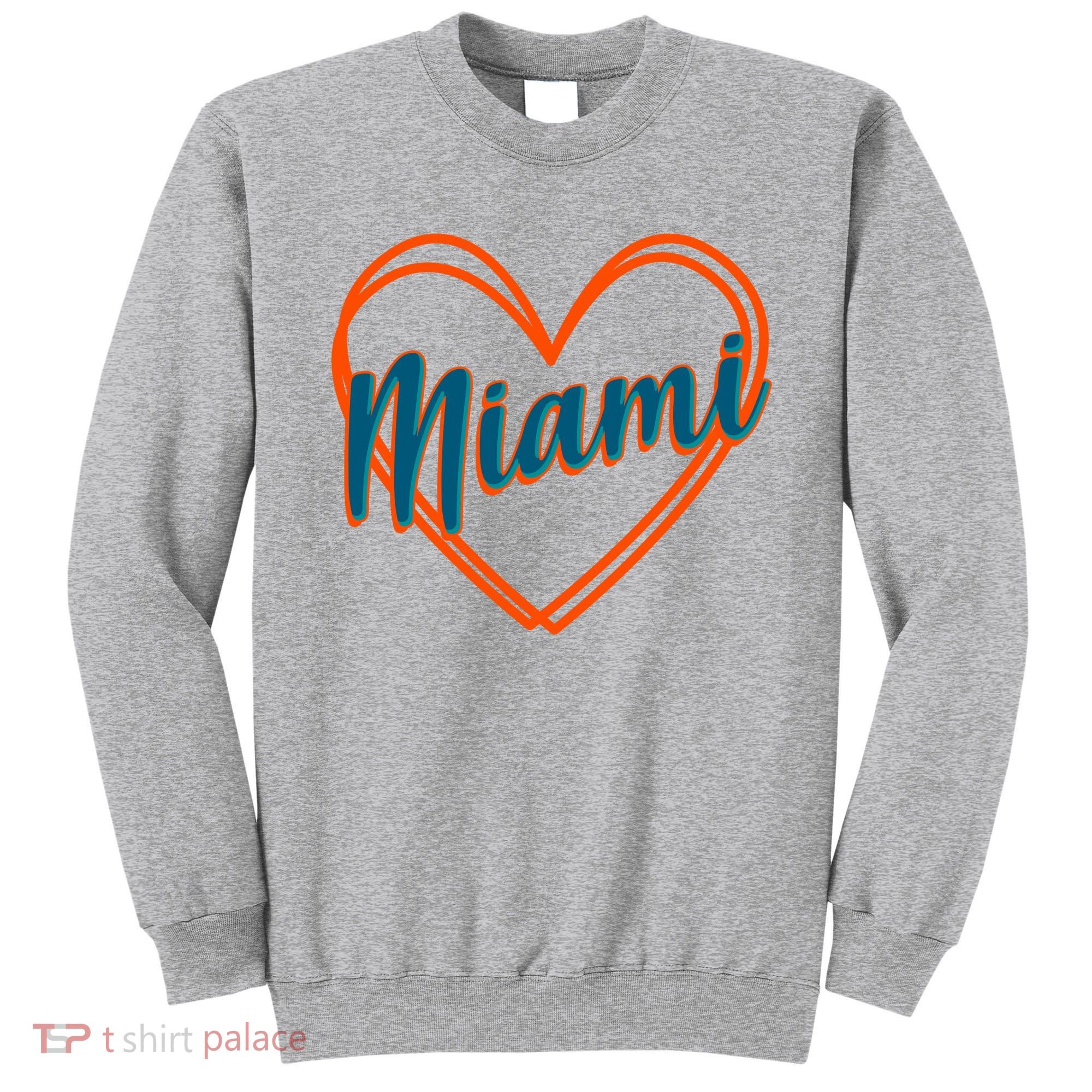 Cute Miami Sports Football Heart Sweatshirt