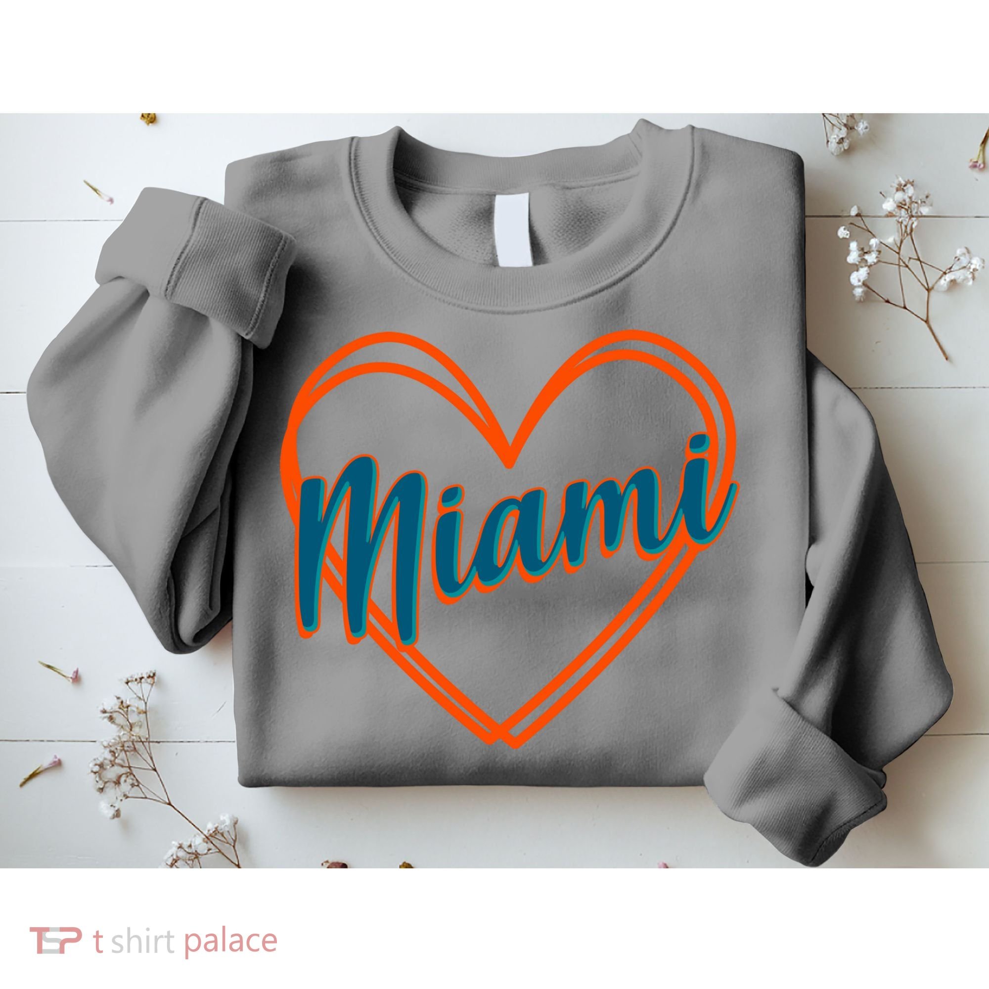 Cute Miami Sports Football Heart Sweatshirt