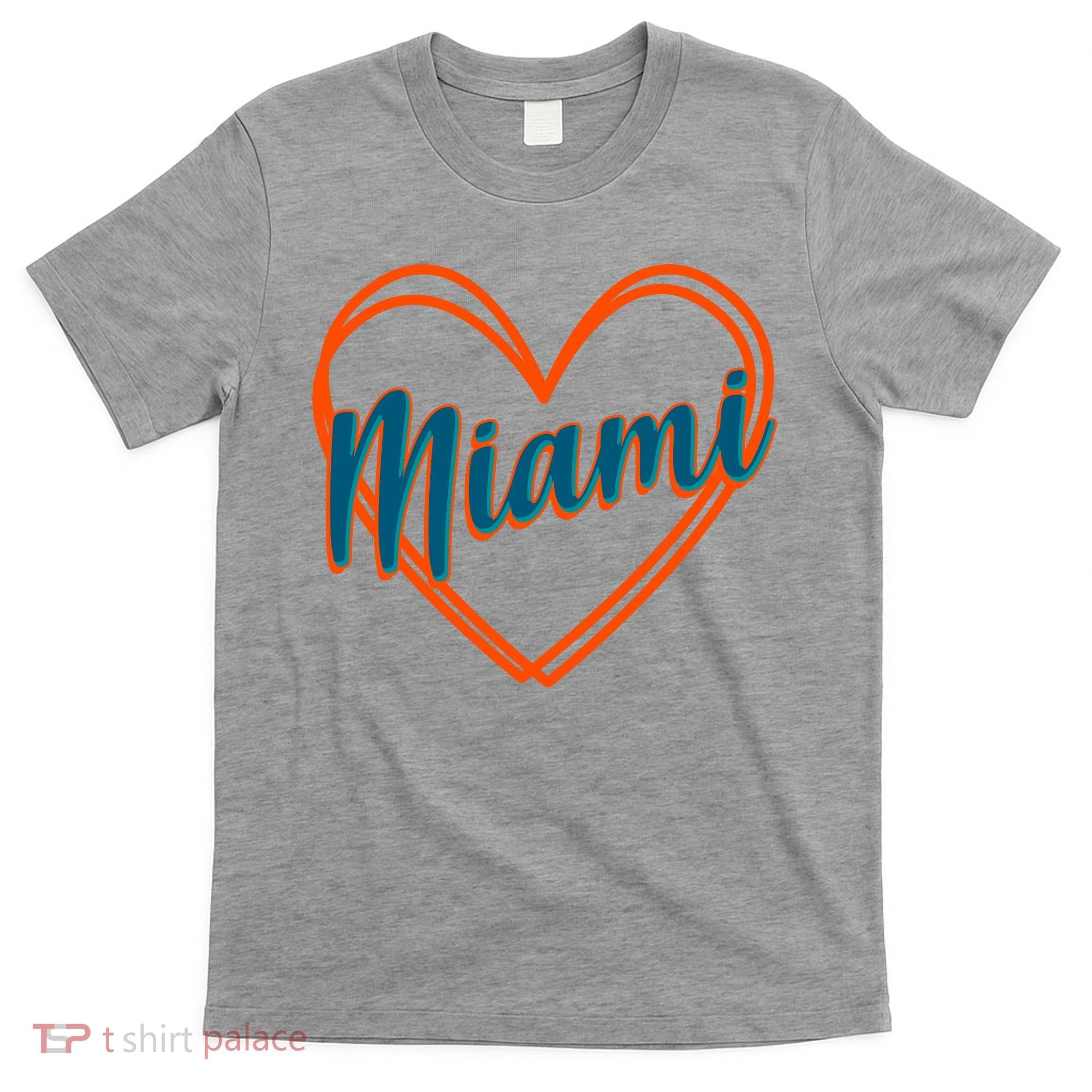 Cute Miami Sports Football Heart T-Shirt