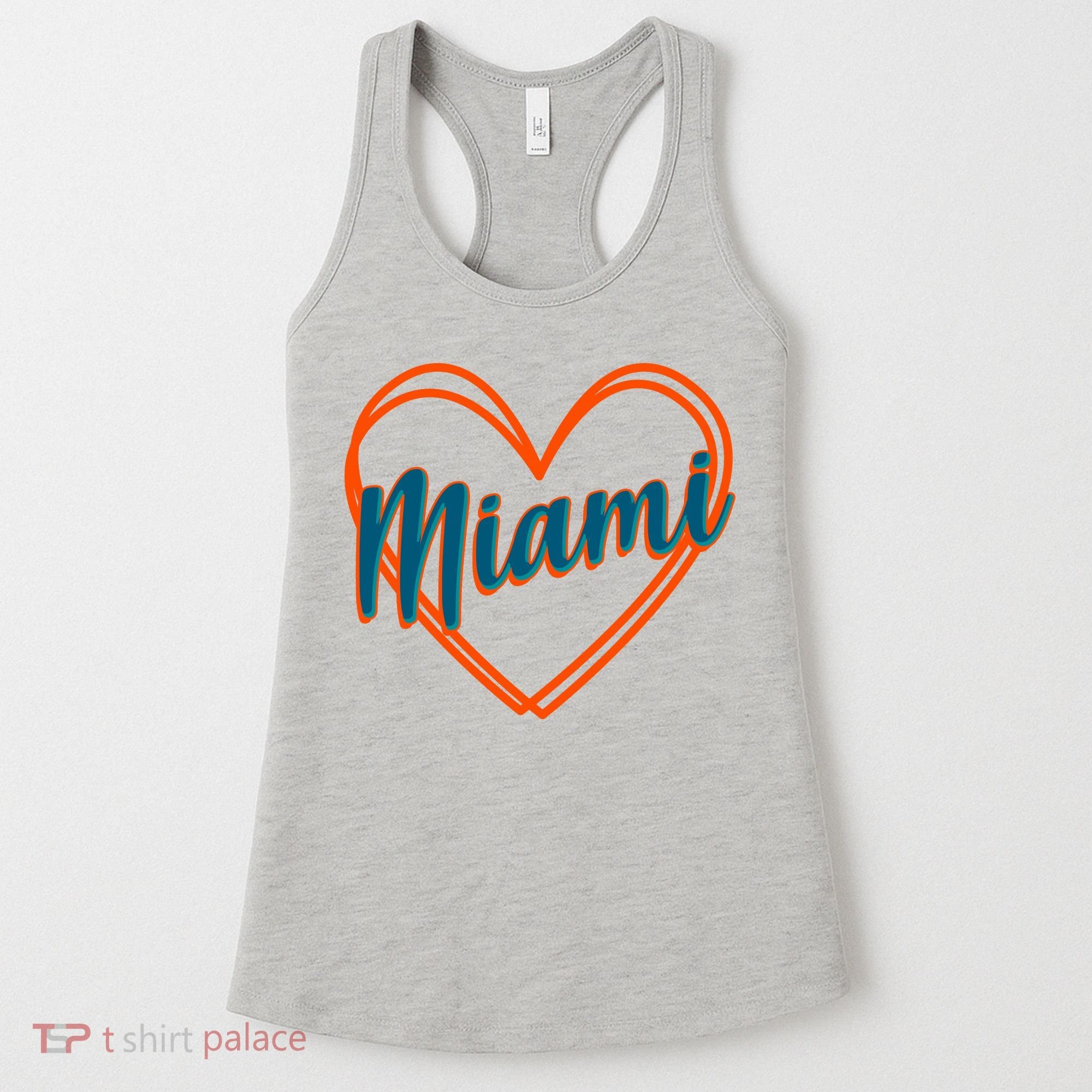 Cute Miami Sports Football Heart Women's Tank Top