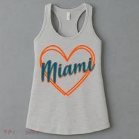 Cute Miami Sports Football Heart Women's Tank Top thumb 3