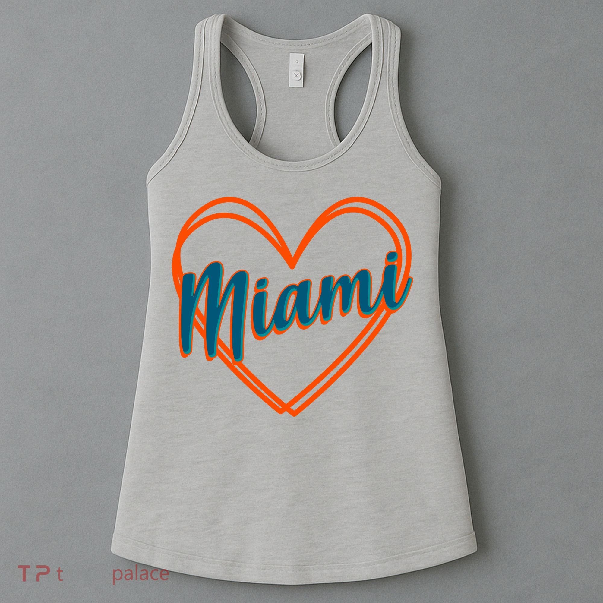 Cute Miami Sports Football Heart Women's Tank Top
