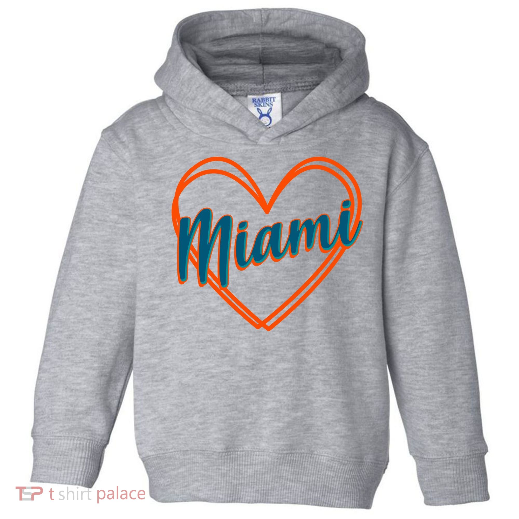 Cute Miami Sports Football Heart Toddler Hoodie