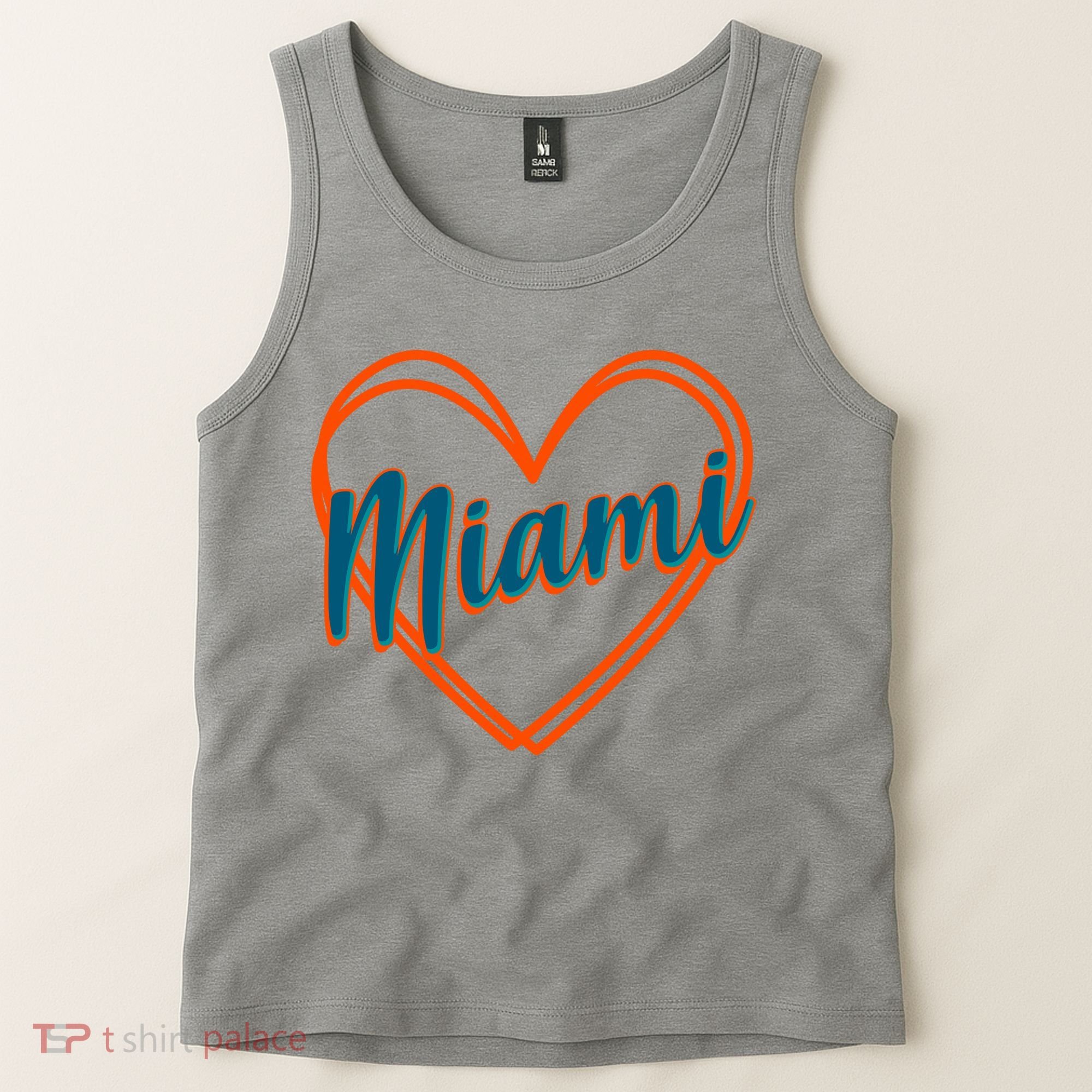 Cute Miami Sports Football Heart Tank Top