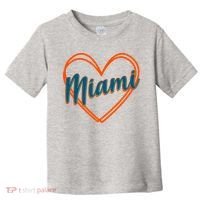 Cute Miami Sports Football Heart Toddler T-Shirt thumb 0