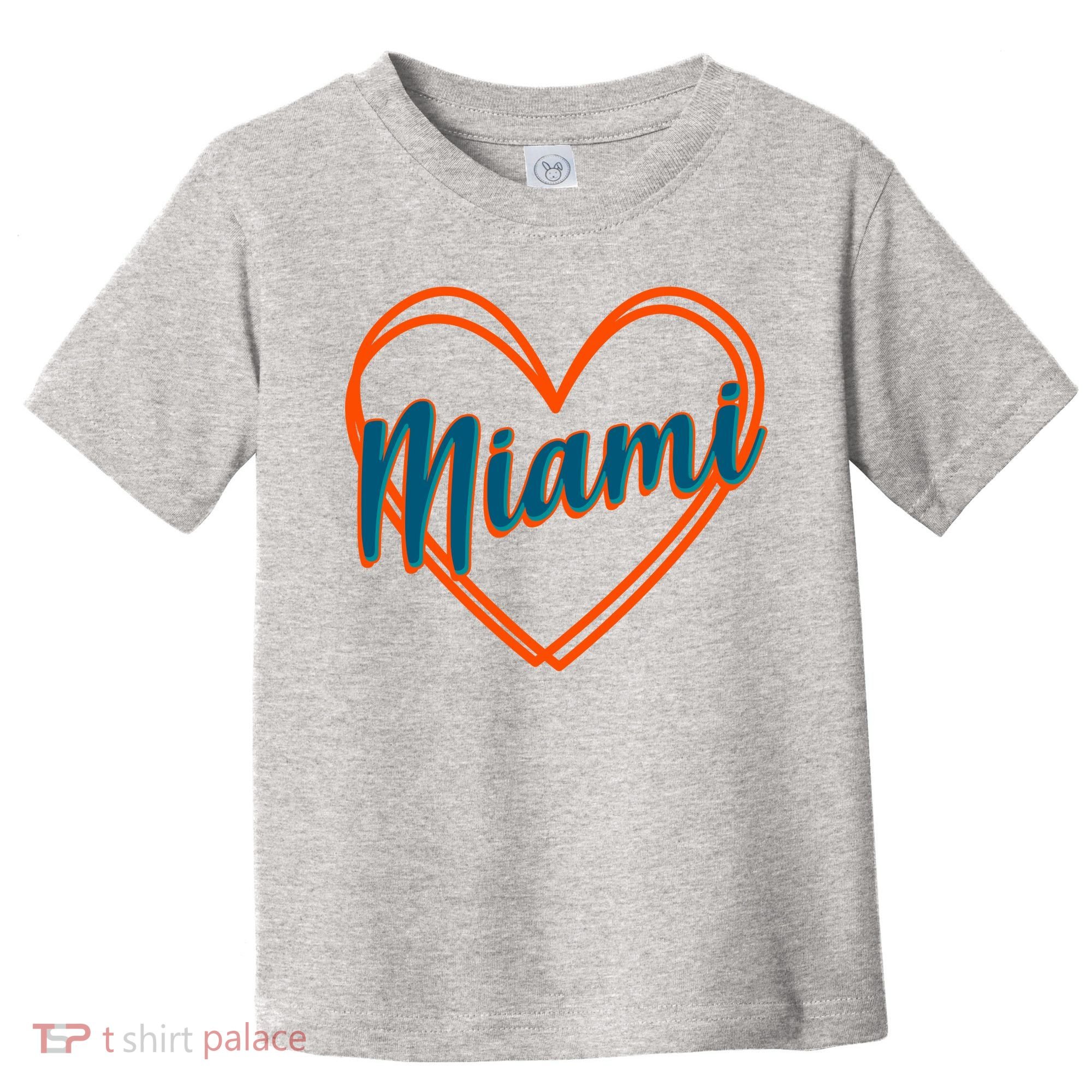 Cute Miami Sports Football Heart Toddler T-Shirt