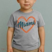 Cute Miami Sports Football Heart Toddler T-Shirt thumb 2