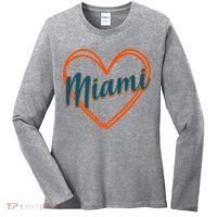 Cute Miami Sports Football Heart Women's Long Sleeve Shirt thumb 0