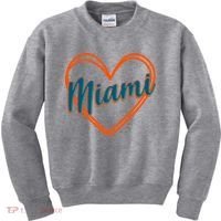 Cute Miami Sports Football Heart Kids Sweatshirt thumb 0