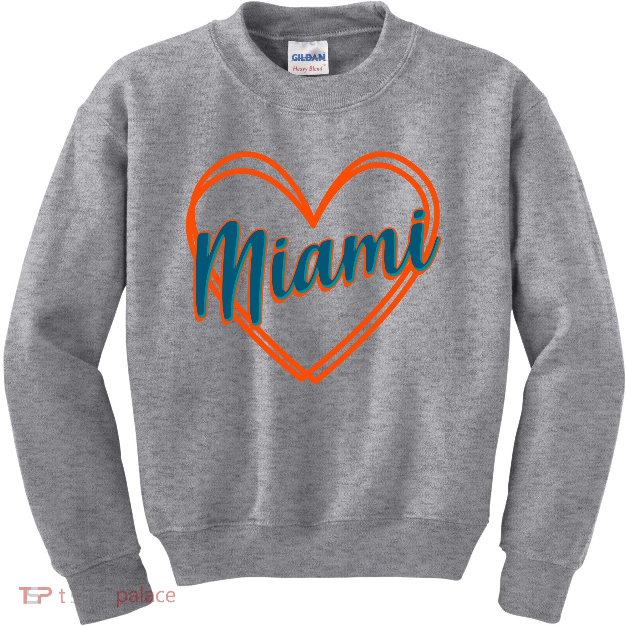 Cute Miami Sports Football Heart Kids Sweatshirt