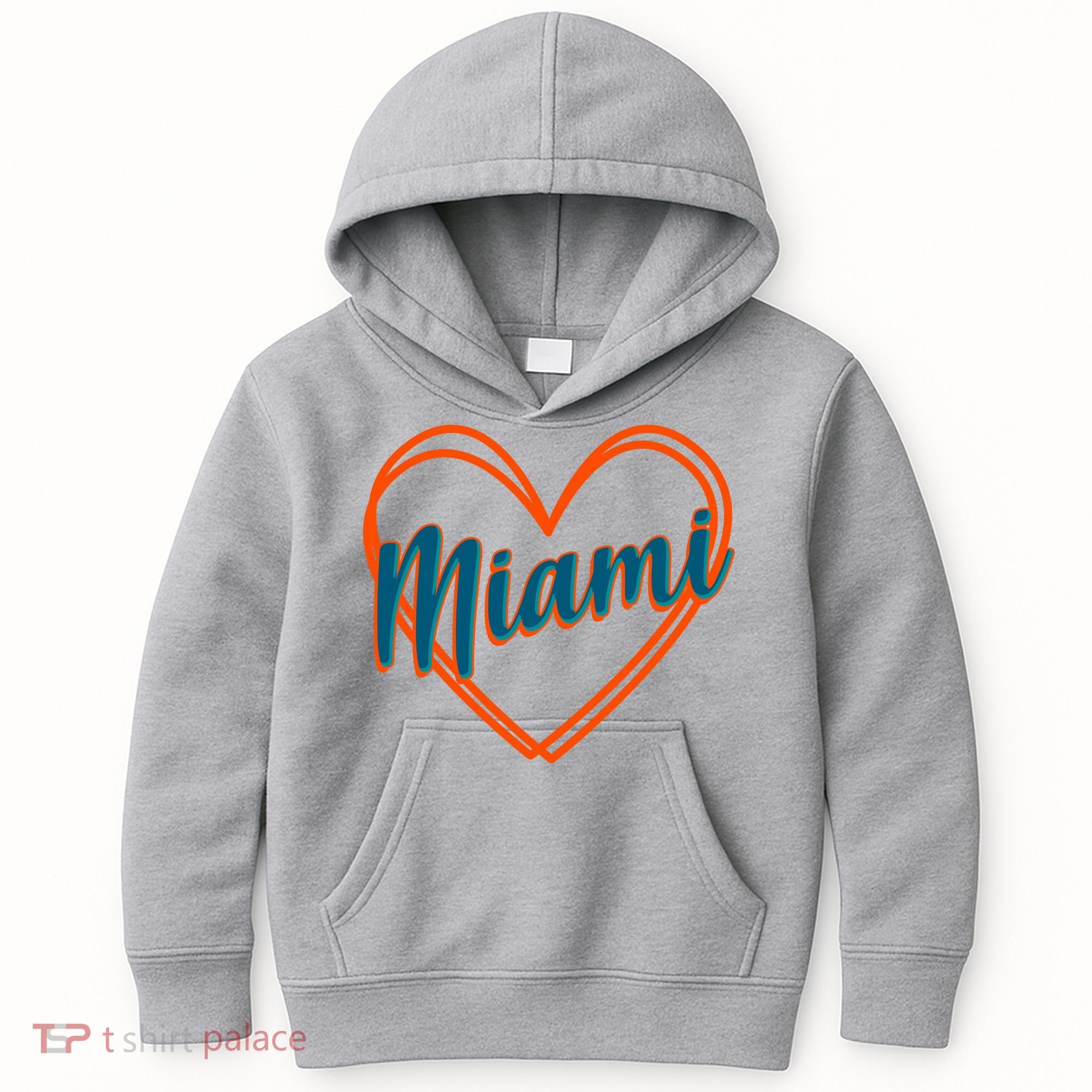 Cute Miami Sports Football Heart Kids Hoodie