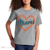 Cute Miami Sports Football Heart Kids T-Shirt thumb 2