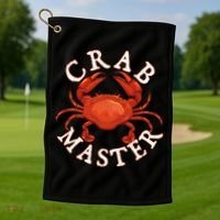 Crab Master Seafood Crustacean Sea Lover Hunting Crabbing Golf Towel thumb 1