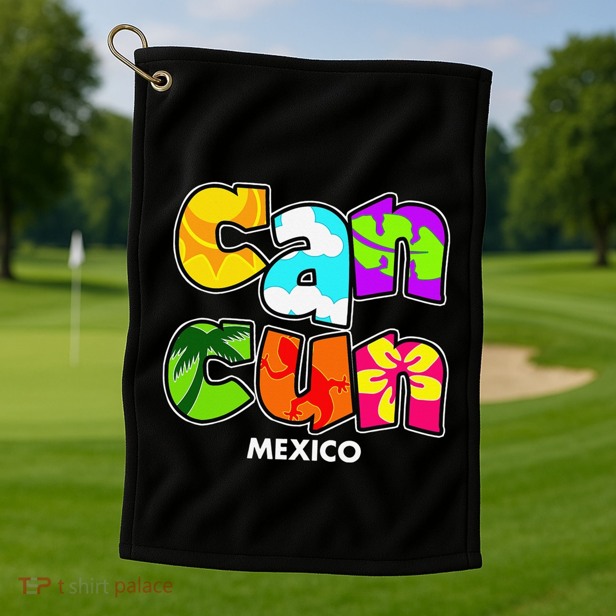 Cancun Mexico Souvenir Gift Spring Break Summer Vacation Golf Towel