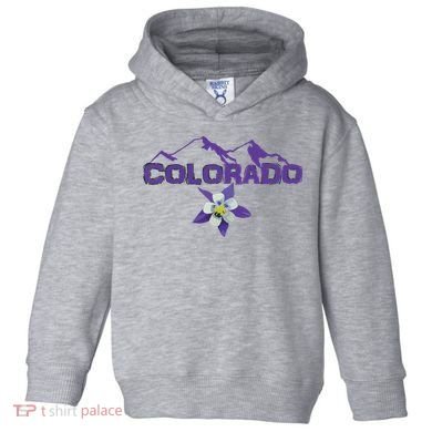 Colorado Mountain Silhouette Columbine State Flower T Toddler Hoodie