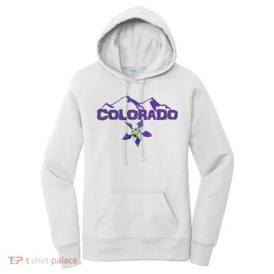 Colorado Mountain Silhouette Columbine State Flower T Women's Hoodie