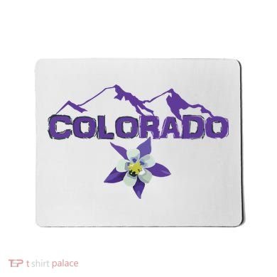 Colorado Mountain Silhouette Columbine State Flower T Mousepad