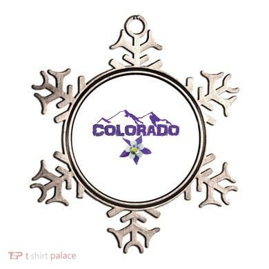 Colorado Mountain Silhouette Columbine State Flower T Ornament