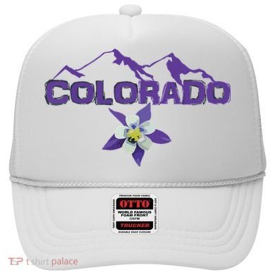 Colorado Mountain Silhouette Columbine State Flower T Hat