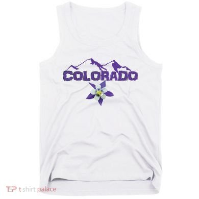 Colorado Mountain Silhouette Columbine State Flower T Tank Top
