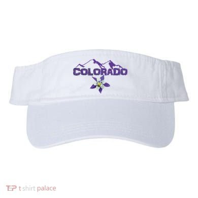 Colorado Mountain Silhouette Columbine State Flower T Visor