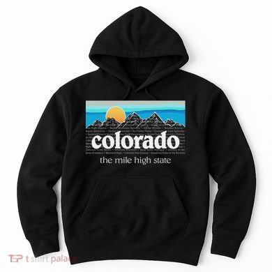Colorado Mountains Sunset Graphic Design Colorado Hoodie