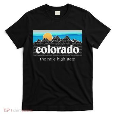Colorado Mountains Sunset Graphic Design Colorado T-Shirt