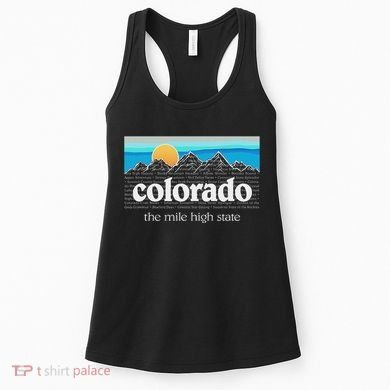 Colorado Mountains Sunset Graphic Design Colorado Women's Tank Top