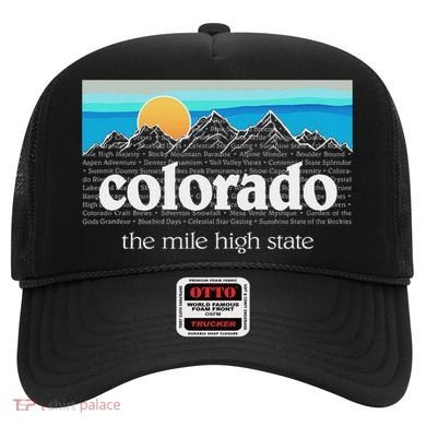 Colorado Mountains Sunset Graphic Design Colorado Hat