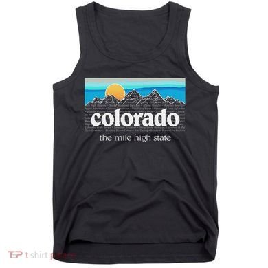 Colorado Mountains Sunset Graphic Design Colorado Tank Top