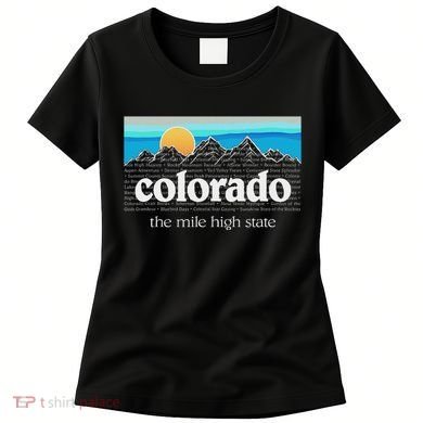Colorado Mountains Sunset Graphic Design Colorado Women's T-Shirt