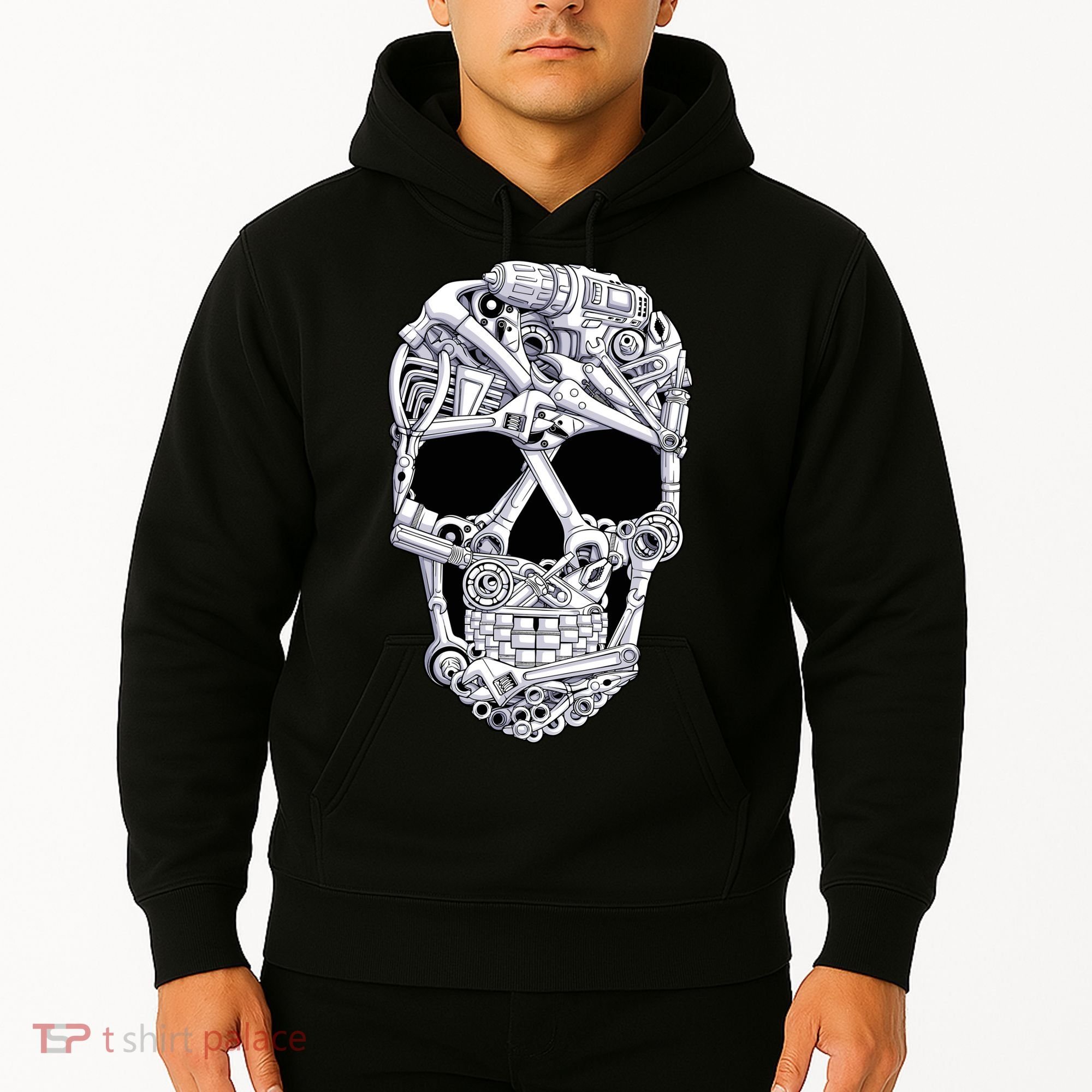 Car Mechanic Tools Skull Garage Halloween Costume Skeleton Hoodie