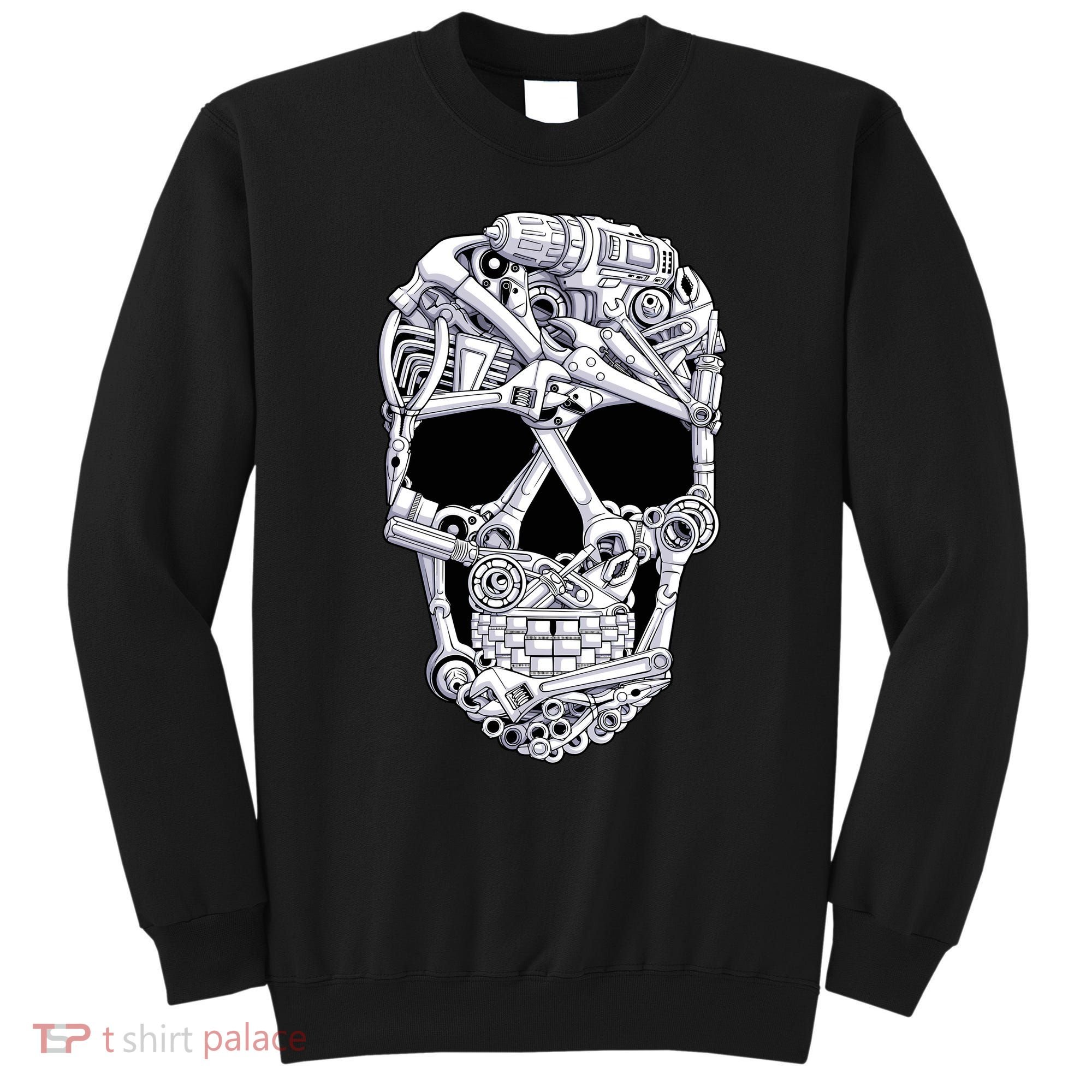 Car Mechanic Tools Skull Garage Halloween Costume Skeleton Sweatshirt