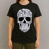 Car Mechanic Tools Skull Garage Halloween Costume Skeleton T-Shirt thumb 4