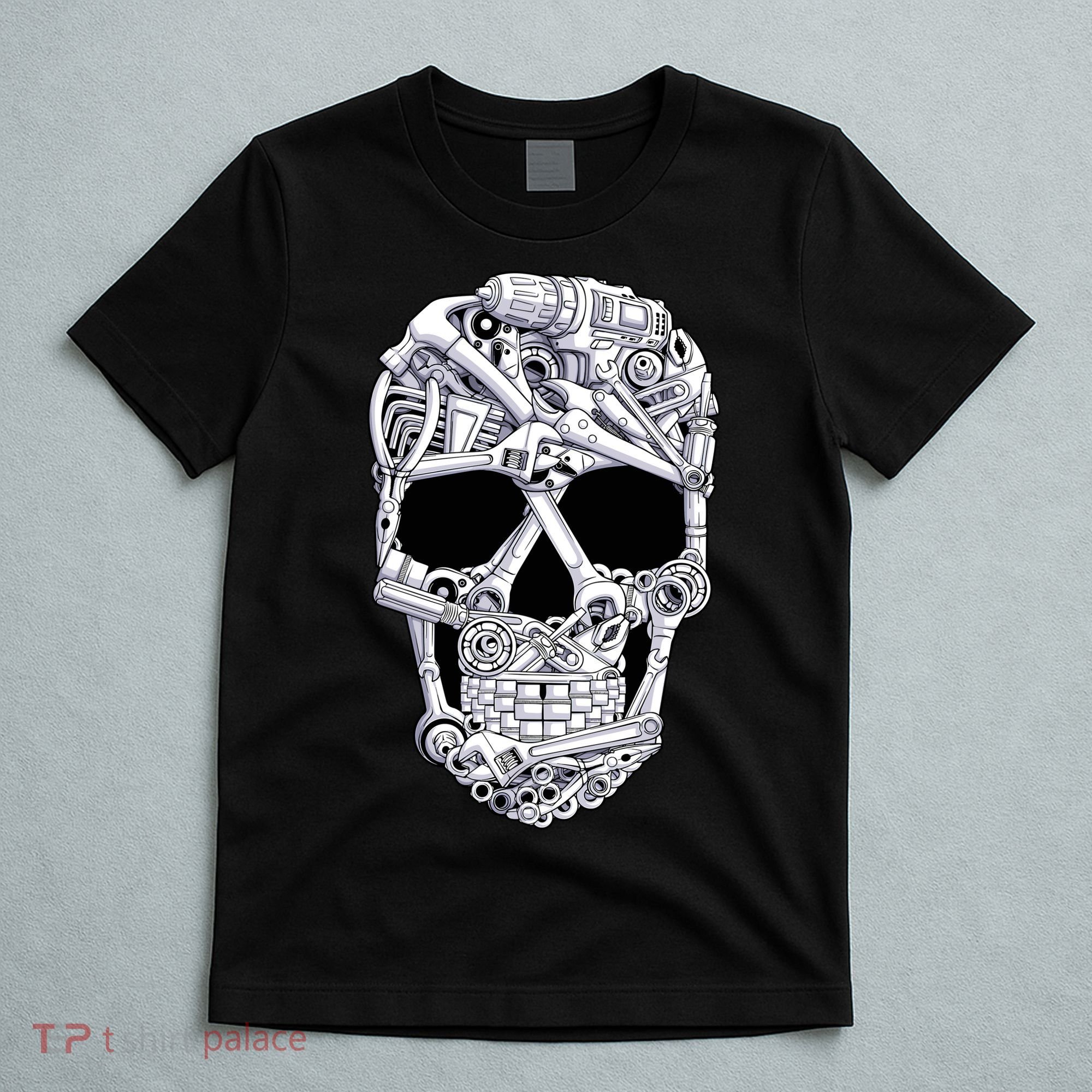 Car Mechanic Tools Skull Garage Halloween Costume Skeleton T-Shirt