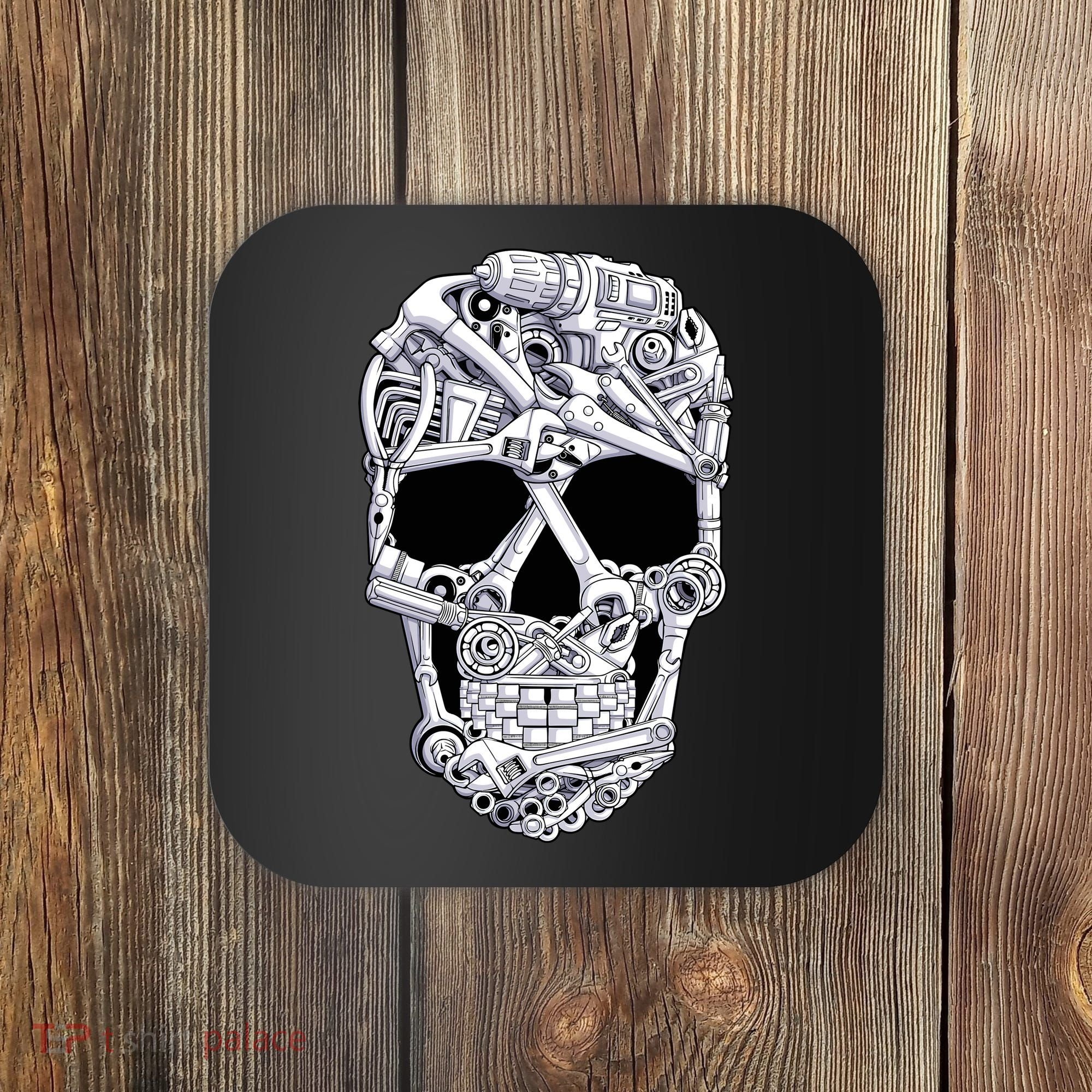 Car Mechanic Tools Skull Garage Halloween Costume Skeleton Coaster