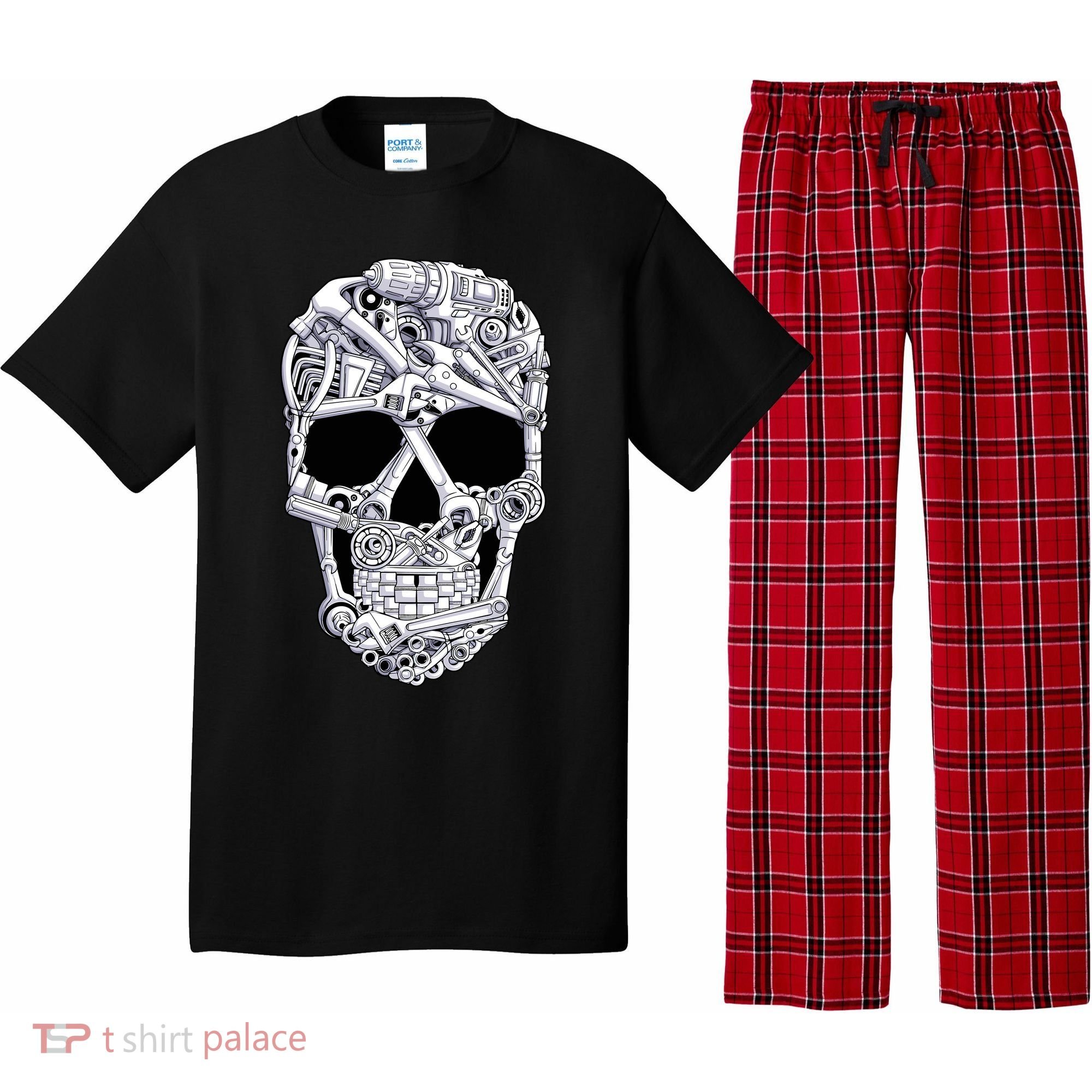 Car Mechanic Tools Skull Garage Halloween Costume Skeleton Pajama Set
