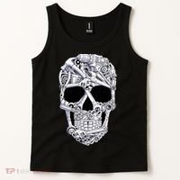 Car Mechanic Tools Skull Garage Halloween Costume Skeleton Tank Top thumb 2