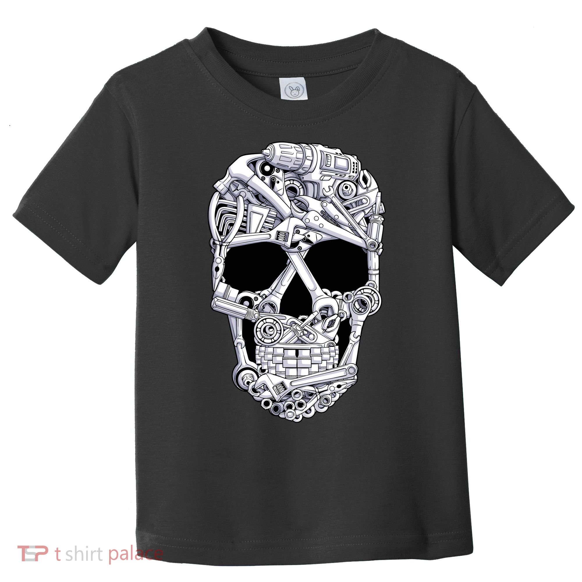 Car Mechanic Tools Skull Garage Halloween Costume Skeleton Toddler T-Shirt