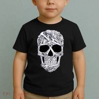 Car Mechanic Tools Skull Garage Halloween Costume Skeleton Toddler T-Shirt thumb 2