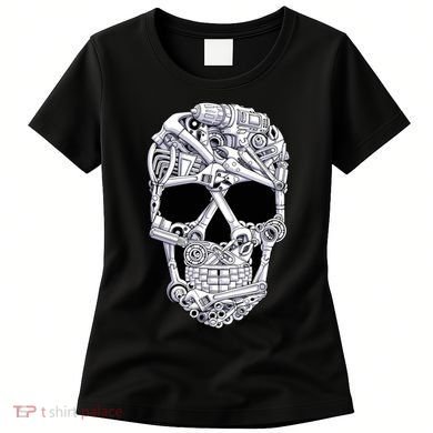 Car Mechanic Tools Skull Garage Halloween Costume Skeleton Women's T-Shirt