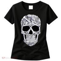 Car Mechanic Tools Skull Garage Halloween Costume Skeleton Women's T-Shirt thumb 0