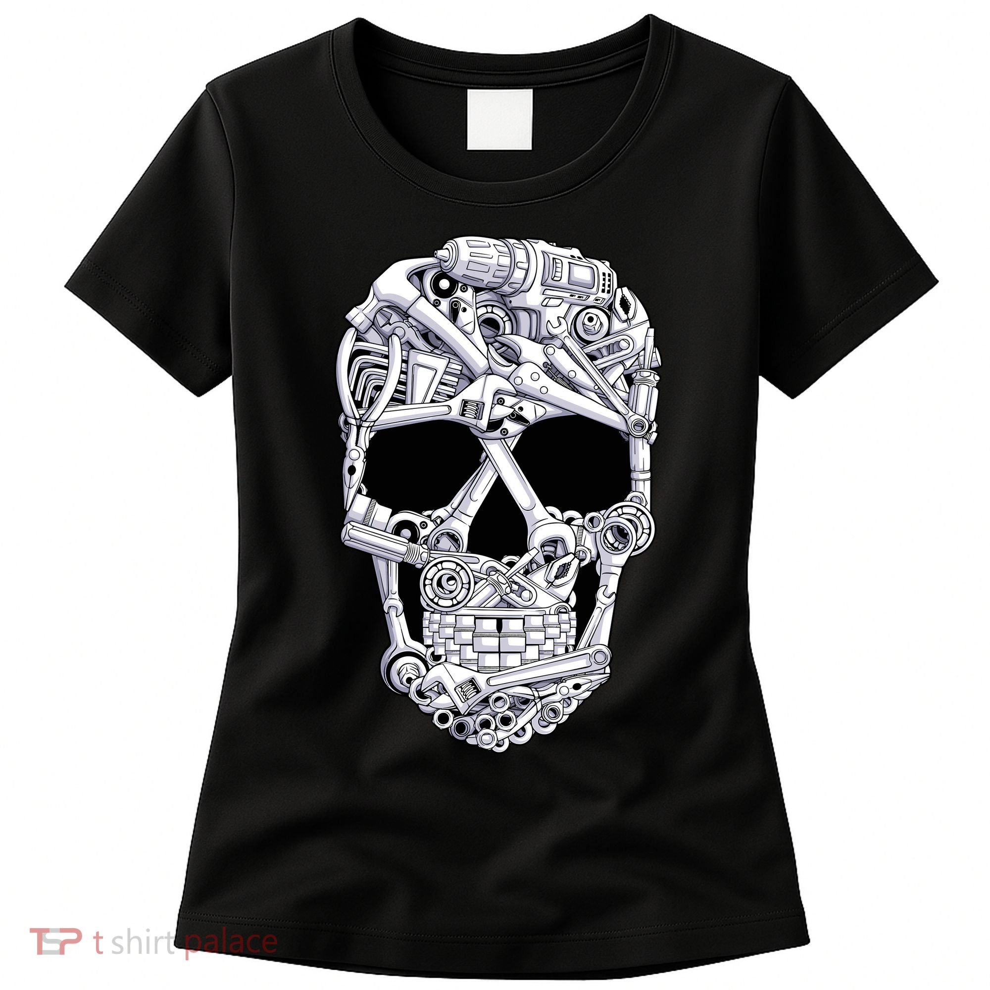 Car Mechanic Tools Skull Garage Halloween Costume Skeleton Women's T-Shirt
