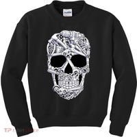 Car Mechanic Tools Skull Garage Halloween Costume Skeleton Kids Sweatshirt thumb 0